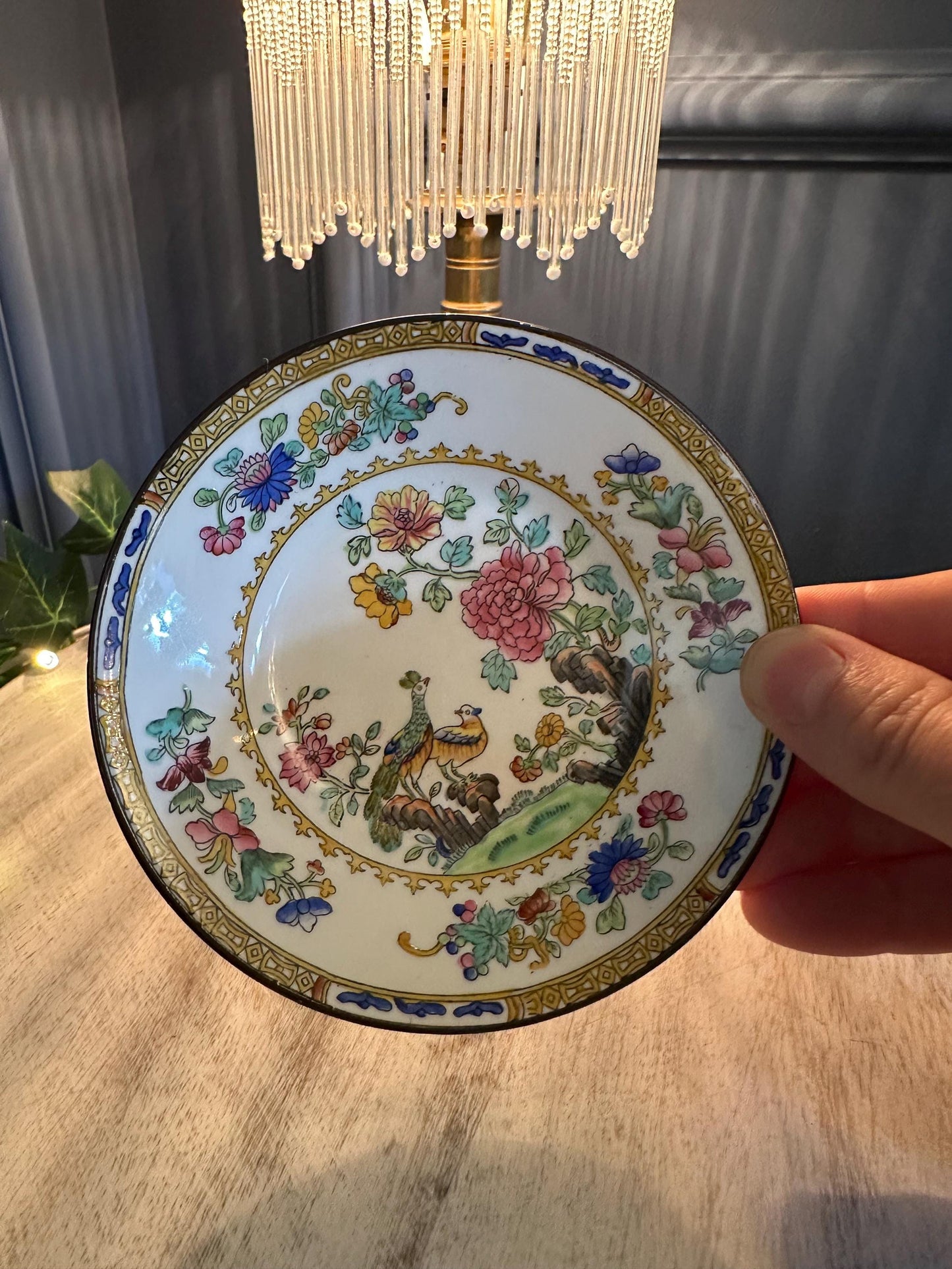 Spode Copeland’s China Cup & Saucer | Antique English Porcelain | Hand-Painted Bird and Floral Pattern | Collectible Teacup