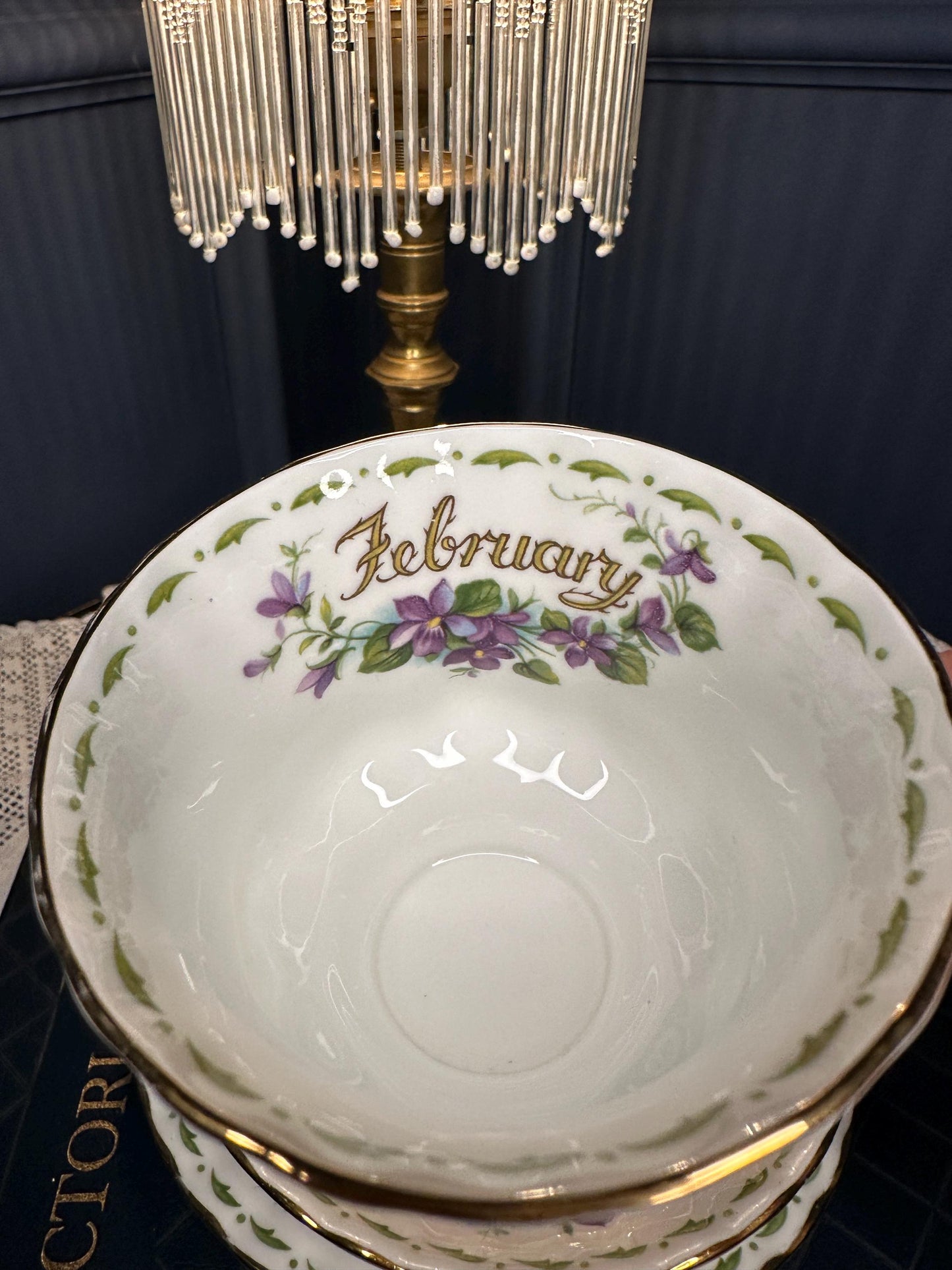 Royal Albert February Violets Teacup Trio – Bone China England – Flower of the Month Series – Vintage Floral Tea Cup, Saucer & Side Plate