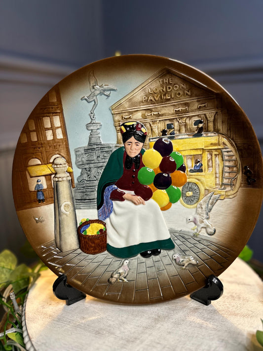 Royal Doulton "The Old Balloon Seller" Plate: Vintage London Scene Collector's Edition