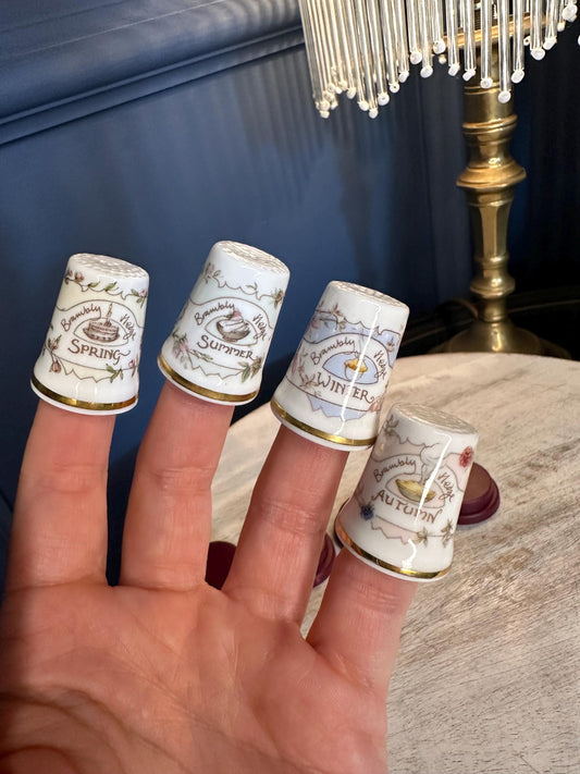 Brambly Hedge Thimbles: Four Seasons Porcelain Set, Collectible Sewing Gift