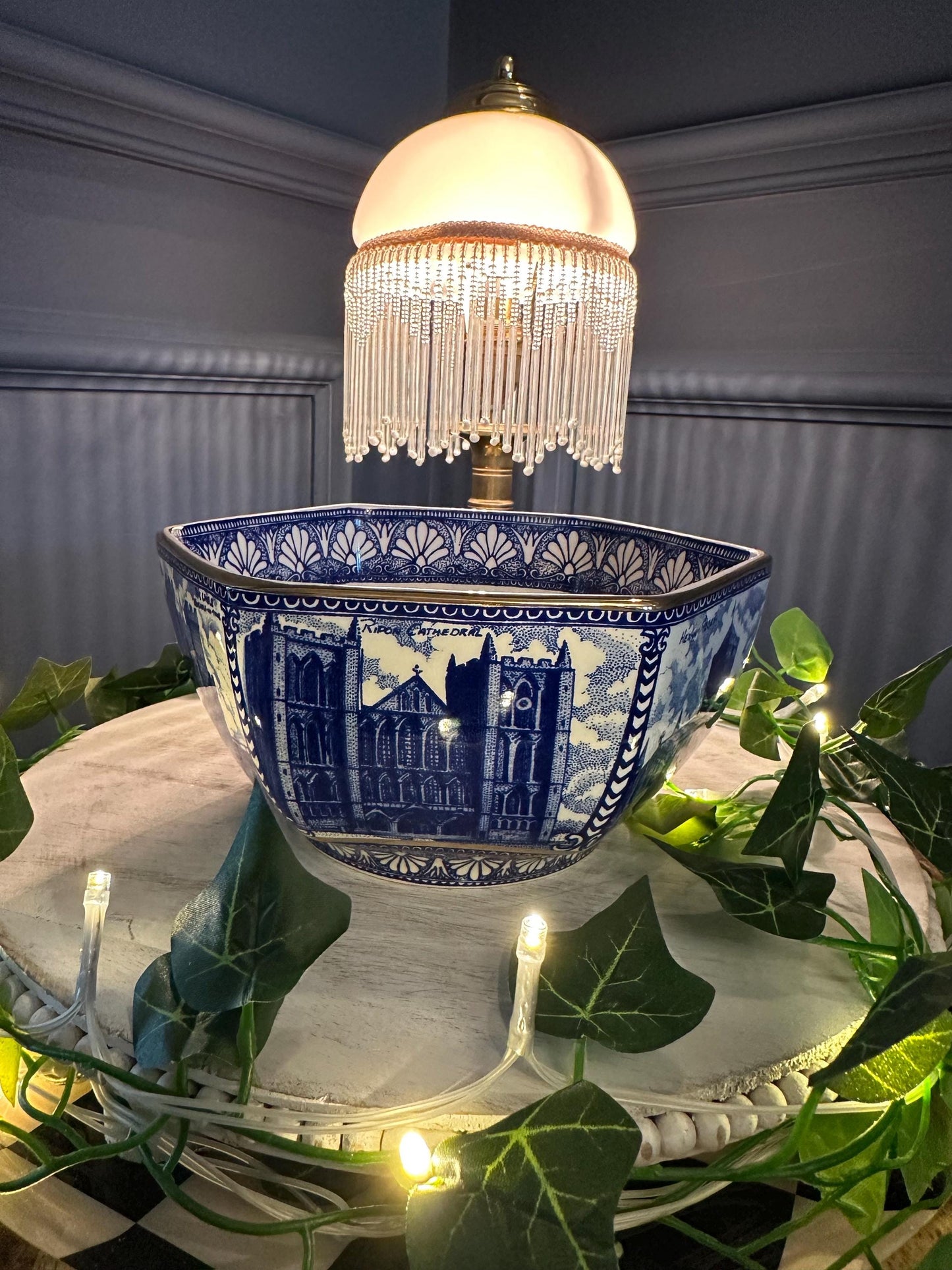 Vintage Ringtons Blue & White Transferware Bowl by Wade Ceramics – English Heritage Collectible, Newcastle-on-Tyne, British Pottery, Tea Mer