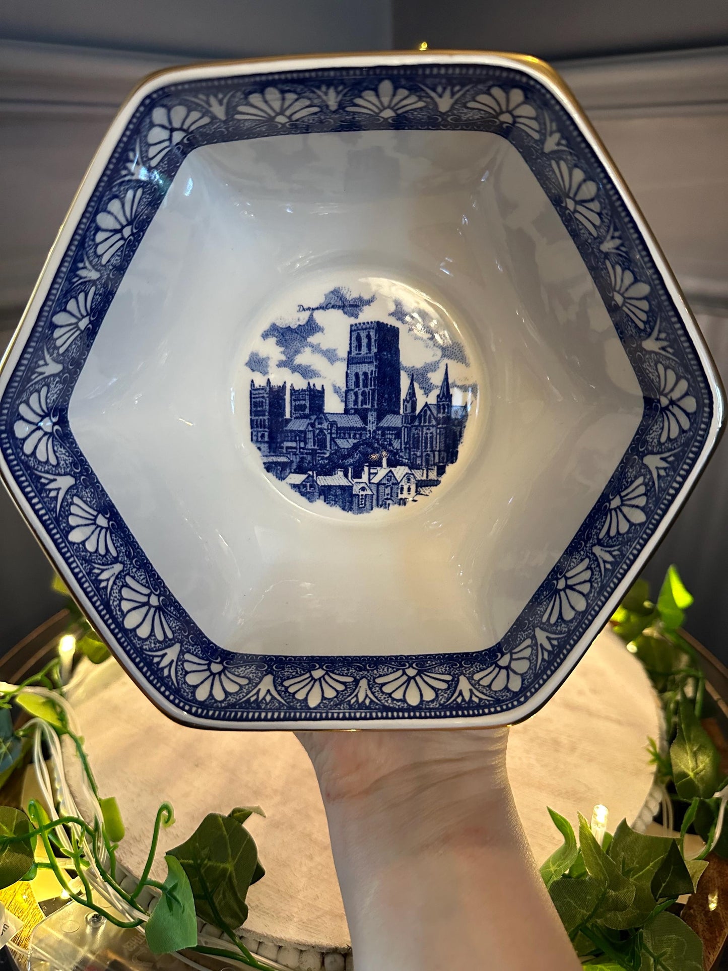 Vintage Ringtons Blue & White Transferware Bowl by Wade Ceramics – English Heritage Collectible, Newcastle-on-Tyne, British Pottery, Tea Mer