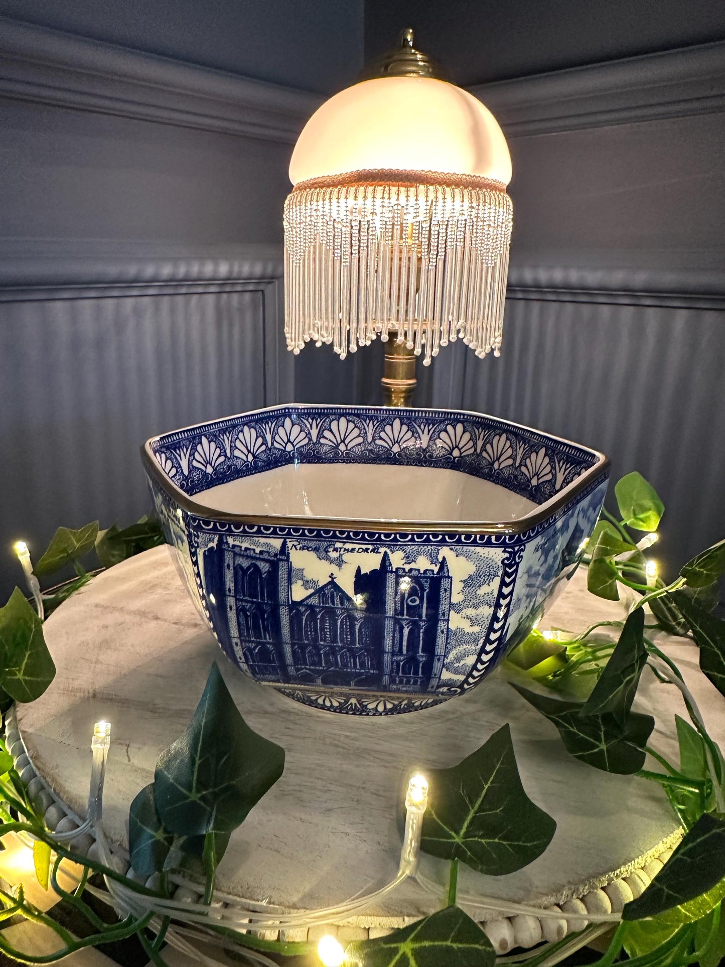 Vintage Ringtons Blue & White Transferware Bowl by Wade Ceramics – English Heritage Collectible, Newcastle-on-Tyne, British Pottery, Tea Mer