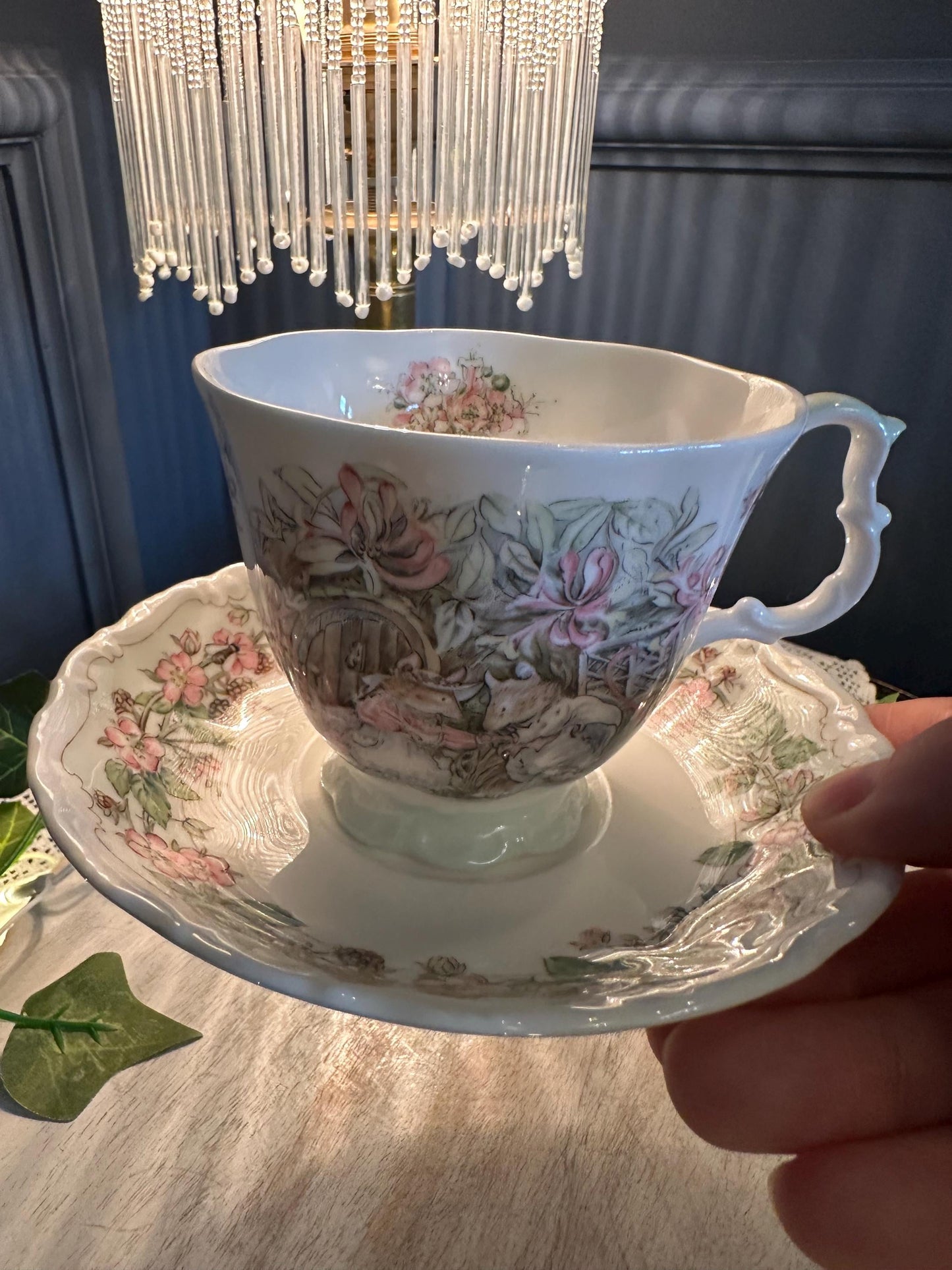 Vintage Royal Doulton Brambly Hedge “Summer” Teacup and Saucer – Jill Barklem 1983 – English Bone China
