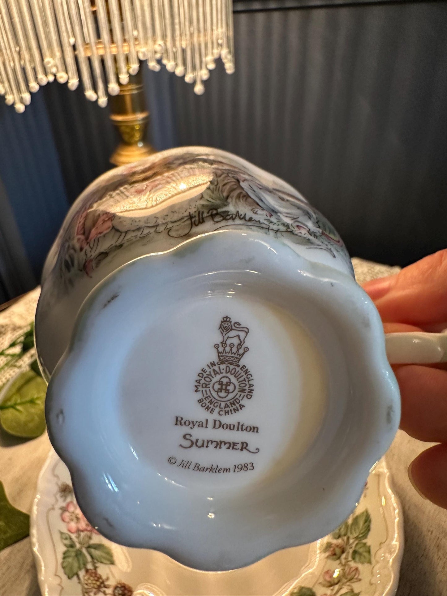 Vintage Royal Doulton Brambly Hedge “Summer” Teacup and Saucer – Jill Barklem 1983 – English Bone China
