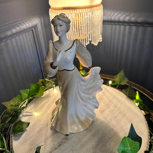 Vintage Coalport Figurine: Hand-Painted Bone China, Ladies of Fashion Collection