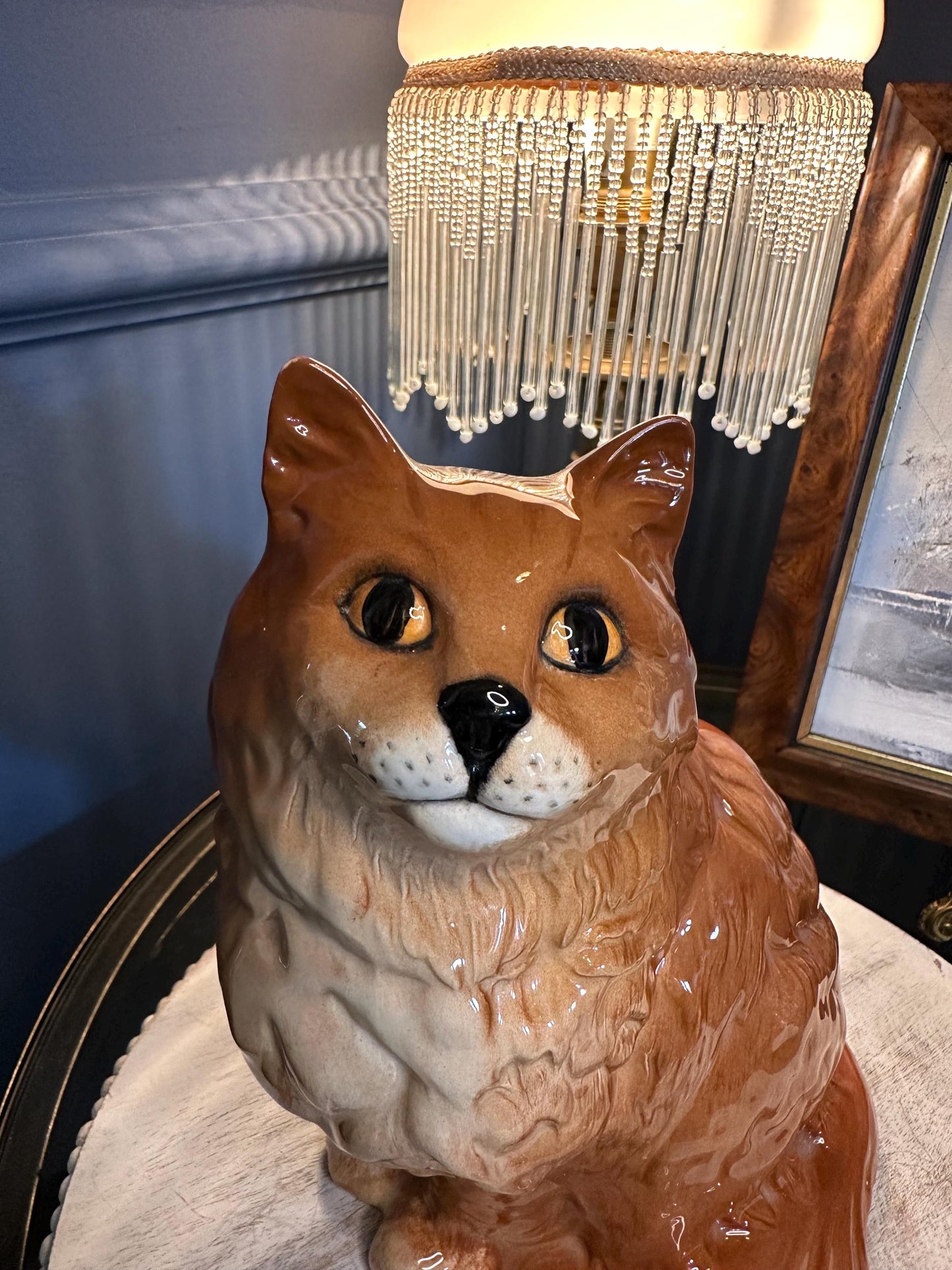 Vintage Beswick Cat Figurine: Large Persian Style Ceramic Ornament