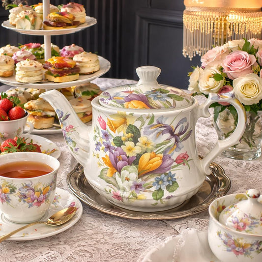 Vintage Sadler Floral Teapot | English Cottagecore Decor