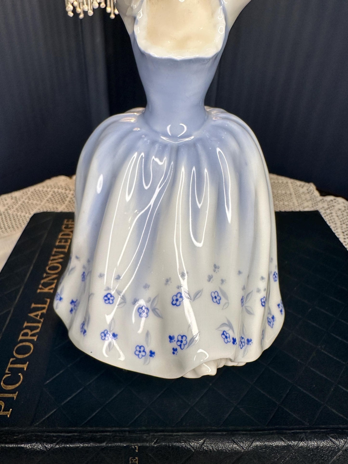 Royal Doulton Sheila HN2742 Figurine Vintage 1983 Bone China Lady Blue Dress Elegant English Porcelain Collectible Gift
