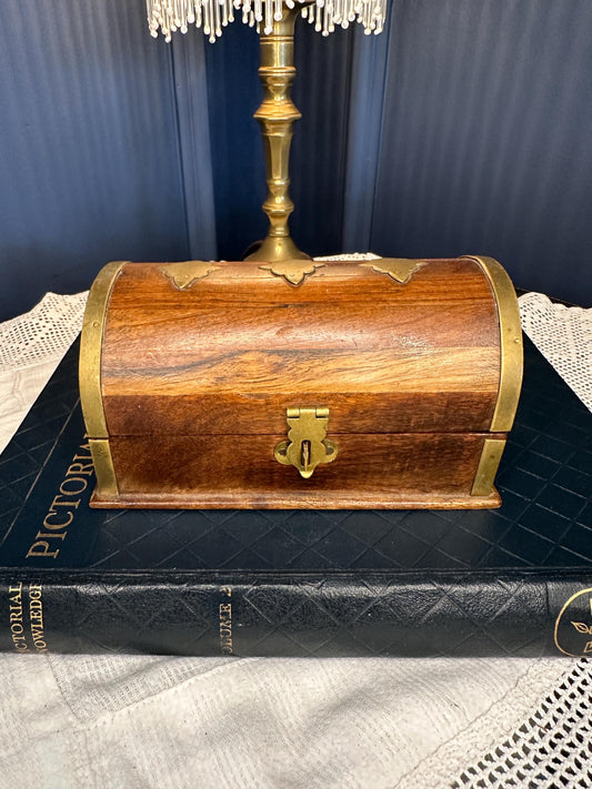 Wooden Treasure Chest Box, Pirate Jewelry Box, Nautical Decor Keepsake Box, Vintage Wood Trinket Chest, Small Storage Gift