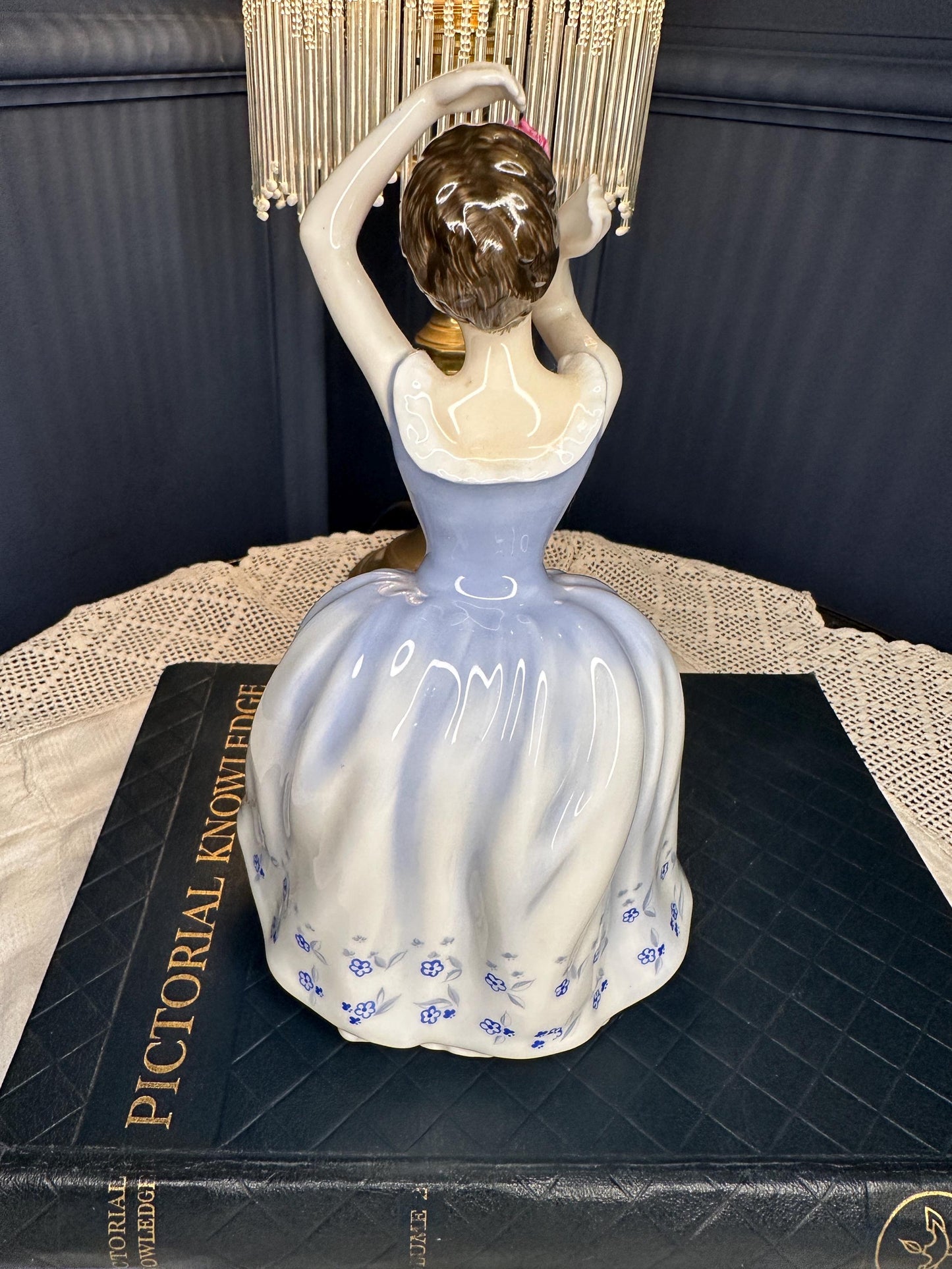 Royal Doulton Sheila HN2742 Figurine Vintage 1983 Bone China Lady Blue Dress Elegant English Porcelain Collectible Gift